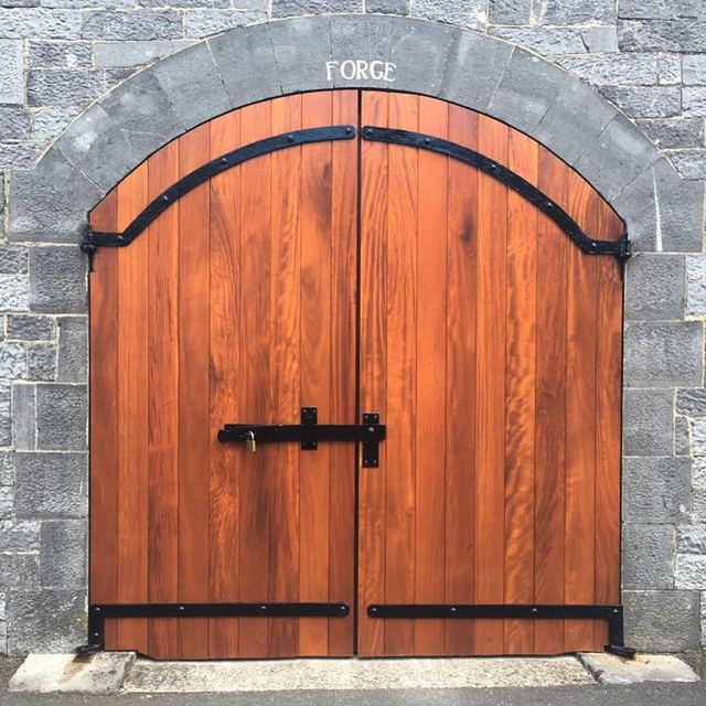 Teak forge gates — Made to match the originals · old hinges re-used